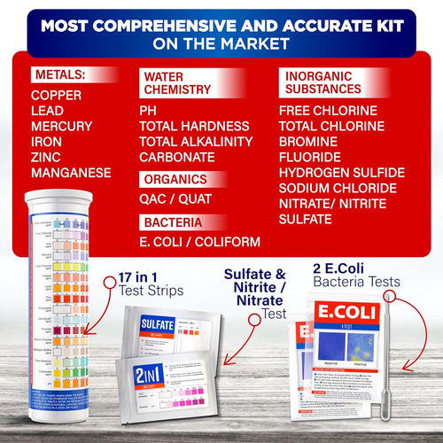 Drinking Water Test Kit 21-in-1 + 2 E. coli