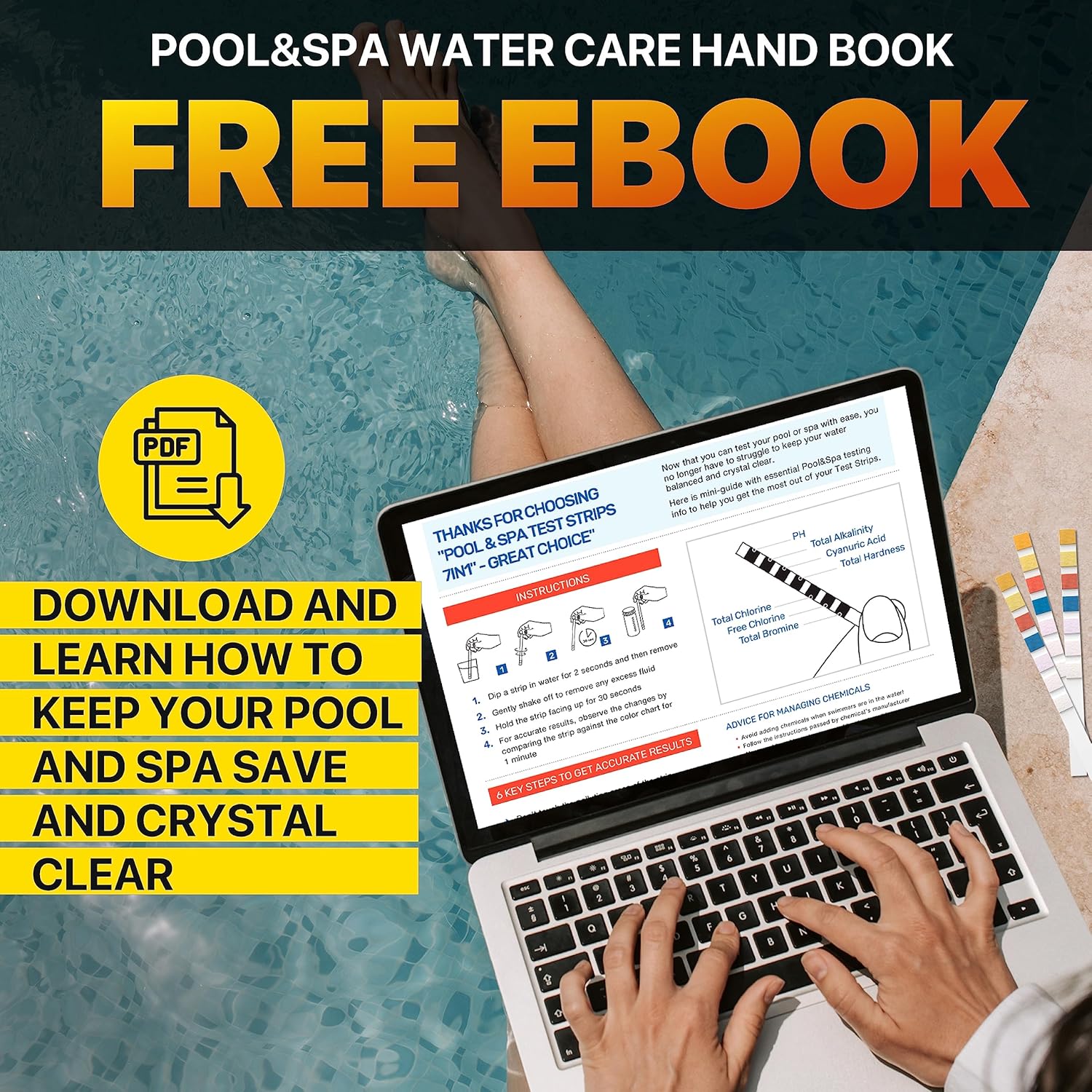 Pool & Spa Test Strips — 7-in-1